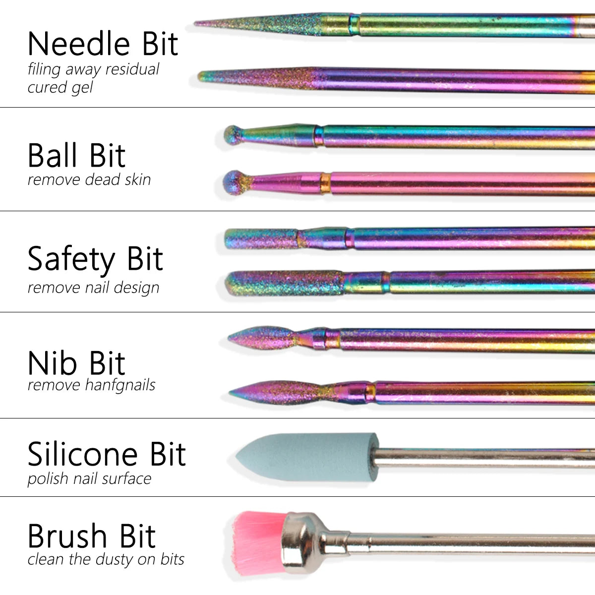 14-Piece Professional Ceramic Nail Drill Bit Set