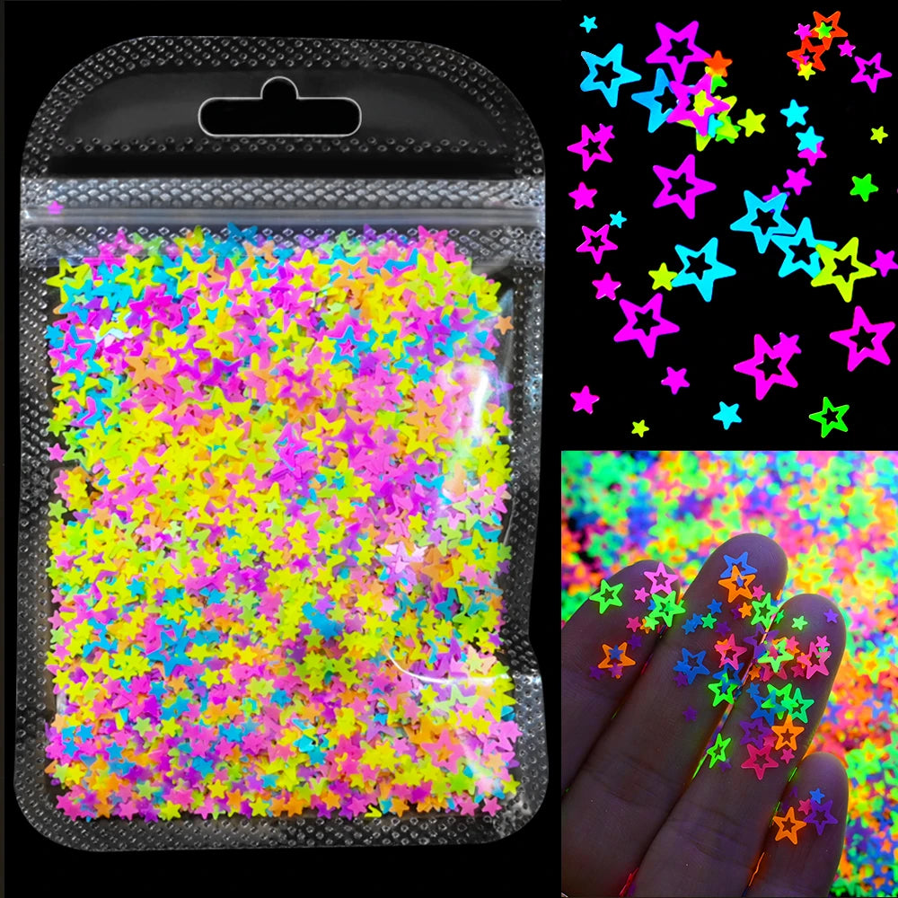 Blue-Green Luminous Nail Powder