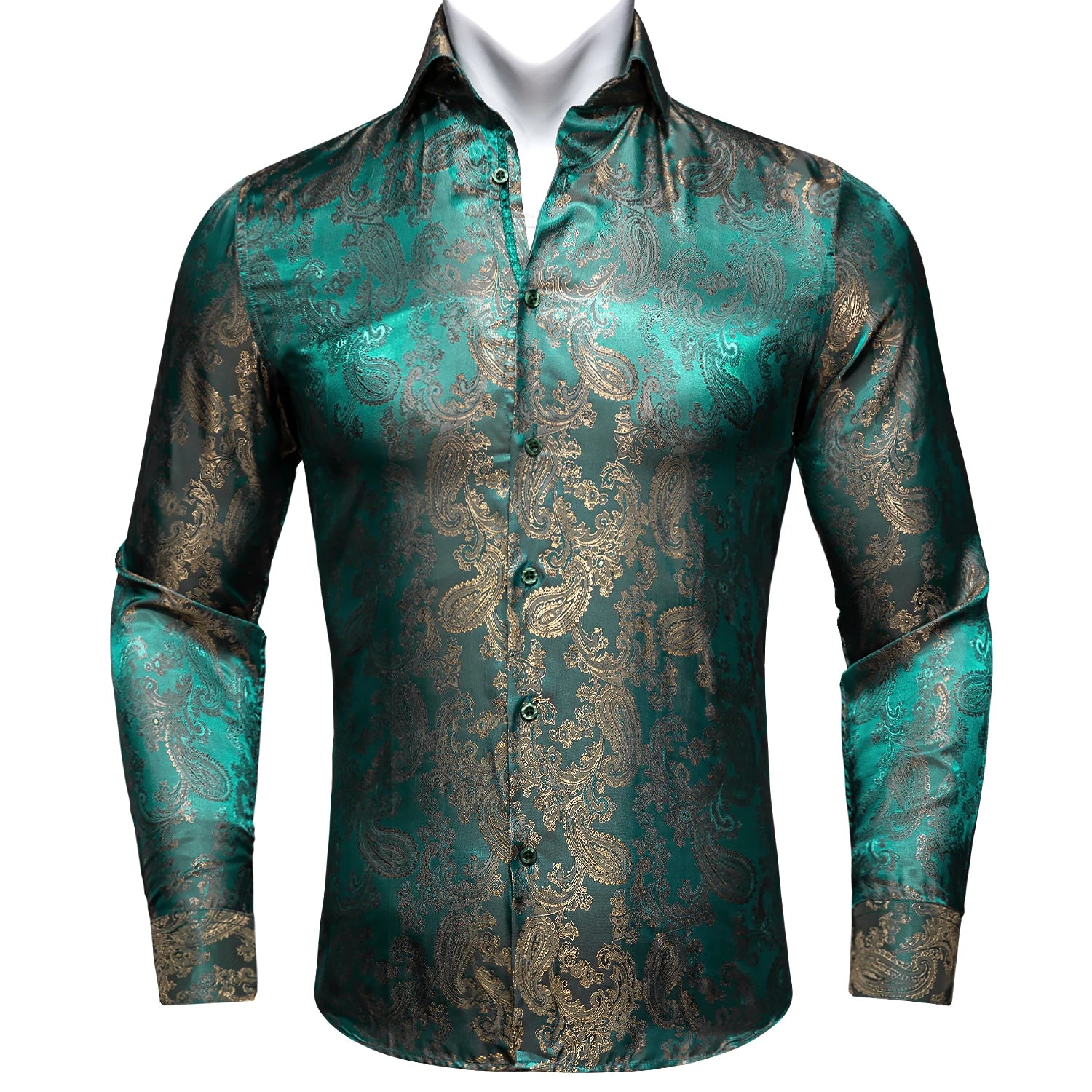 Luxury Green Silk Men’s Shirt