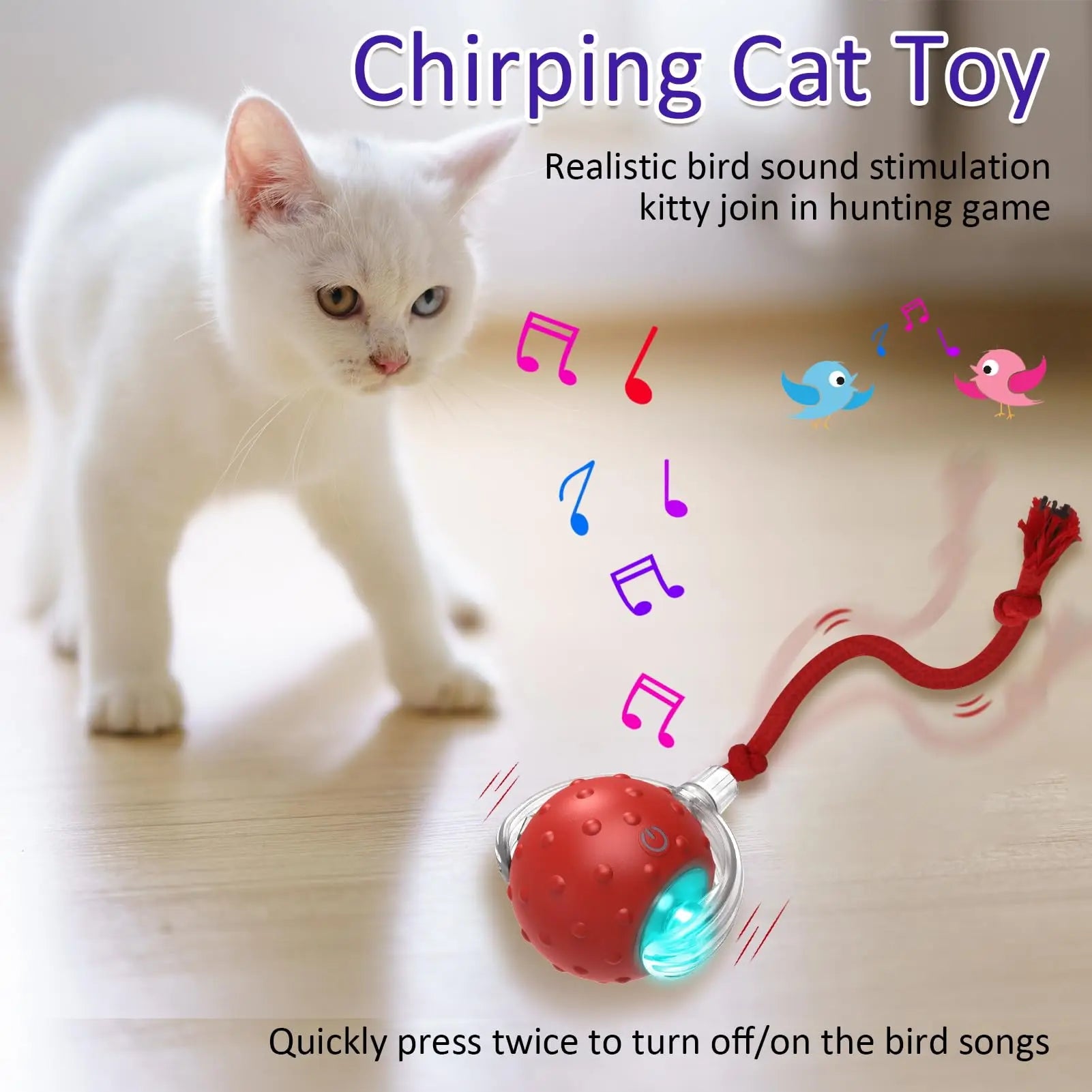 Interactive Rolling Ball: Motion Sensor Toy for Playful Cats