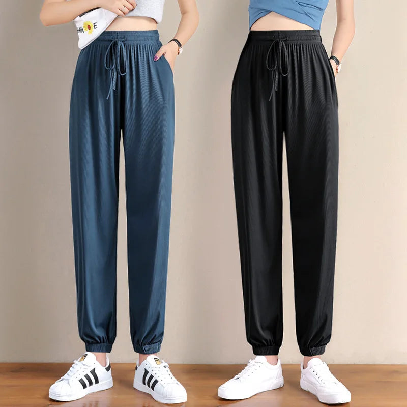 Wide Leg Ice Silk Sweatpants