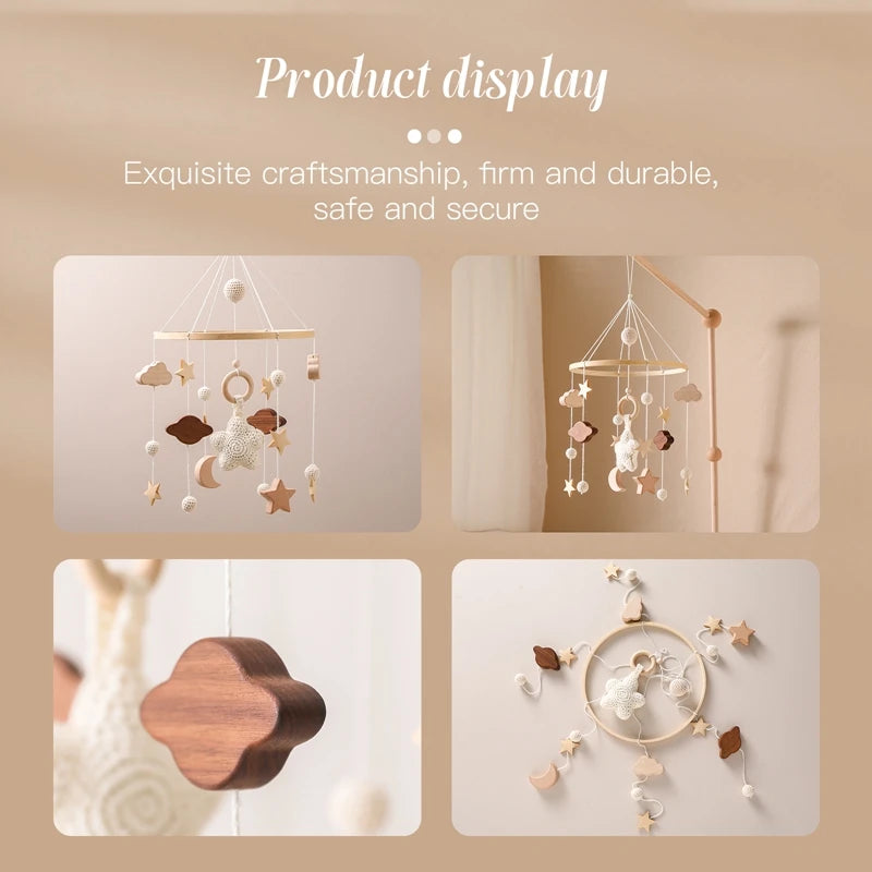 Wooden Baby Rattle Toy with Music Box