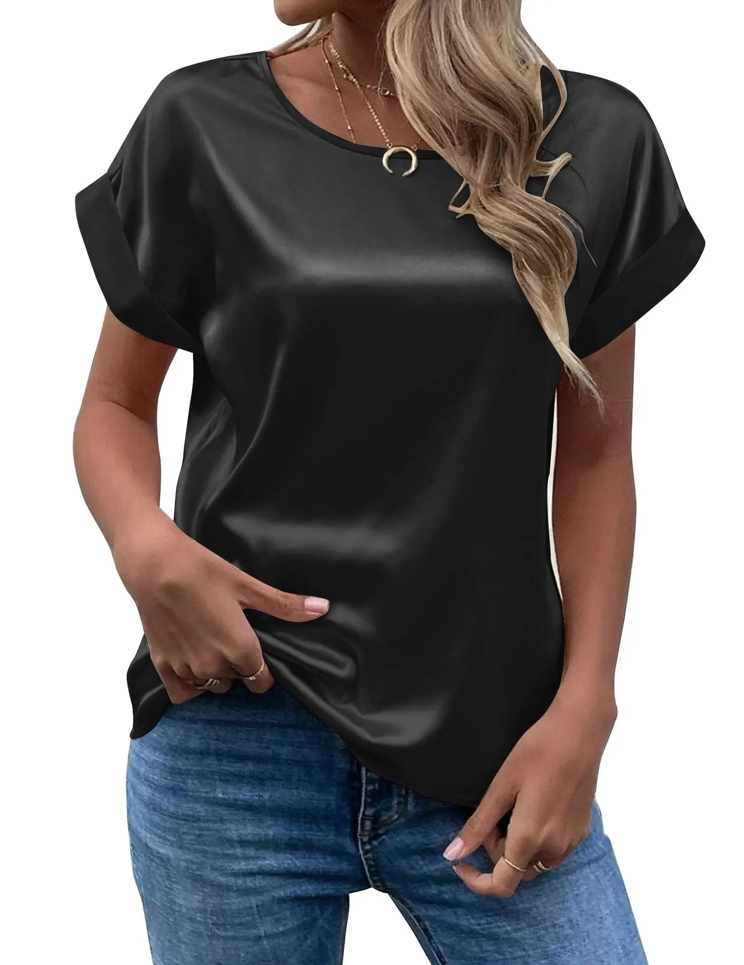 Satin Women’s Loose Casual T-Shirt