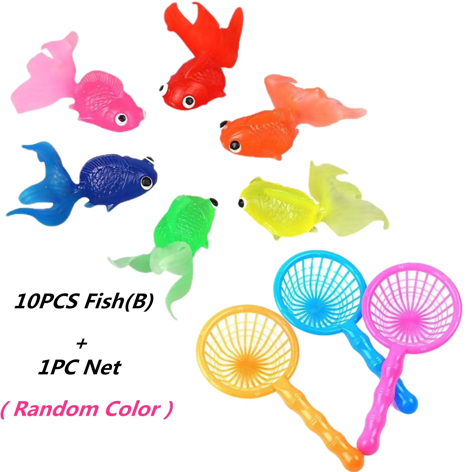 10pcs Kawaii Rubber Goldfish