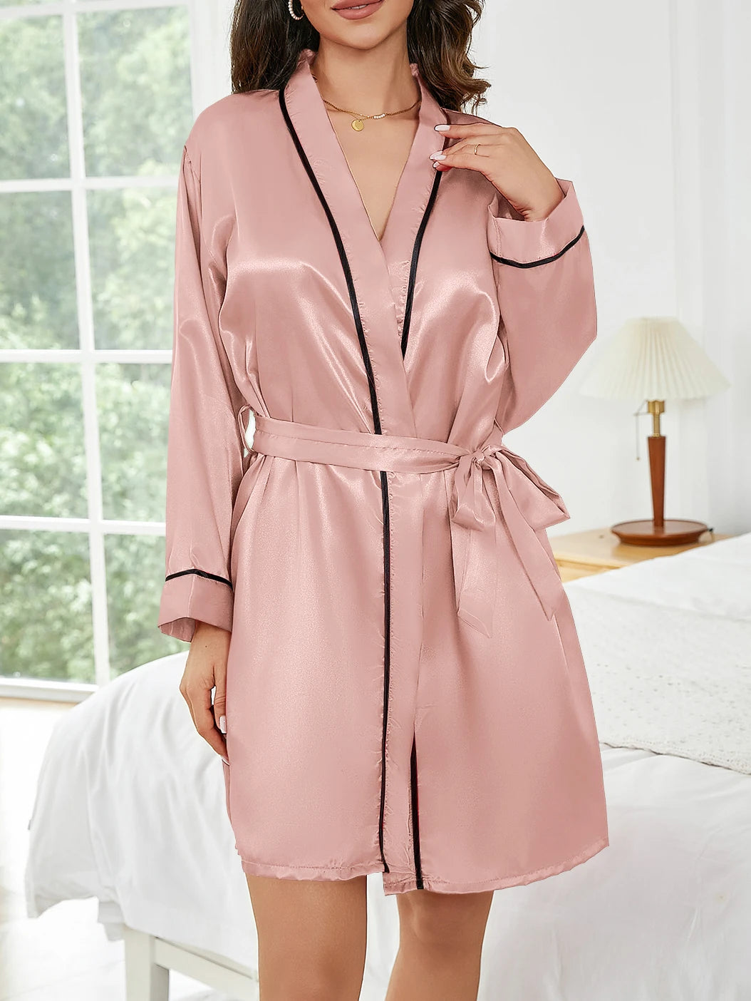 Pure Color Short Summer Robe