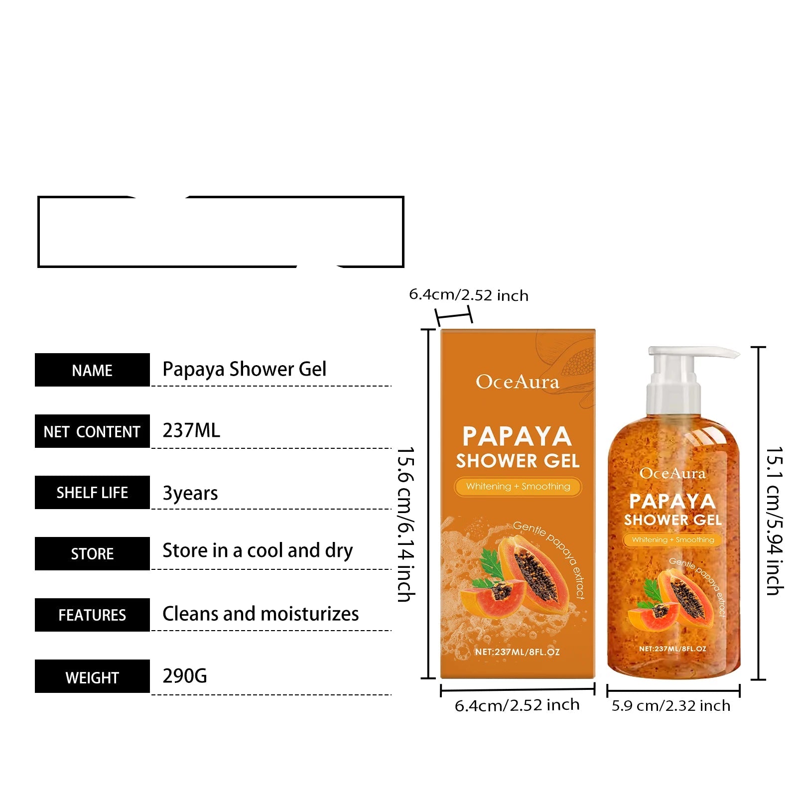 Papaya Exfoliating Whitening Shower Gel