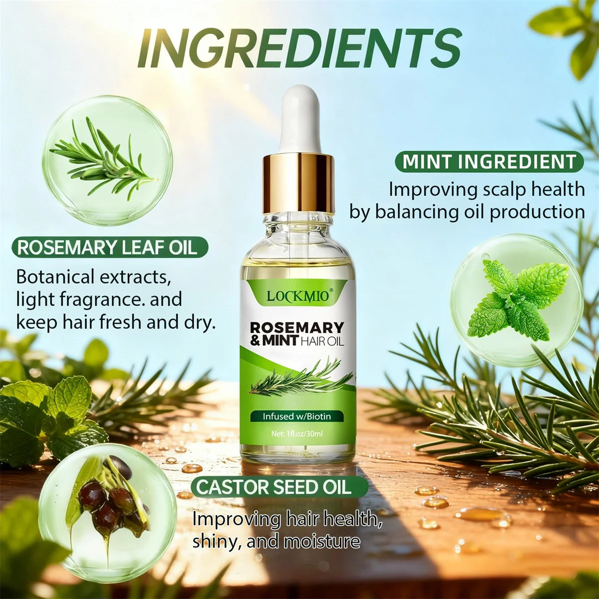 Rosemary Mint Biotin Hair Oil
