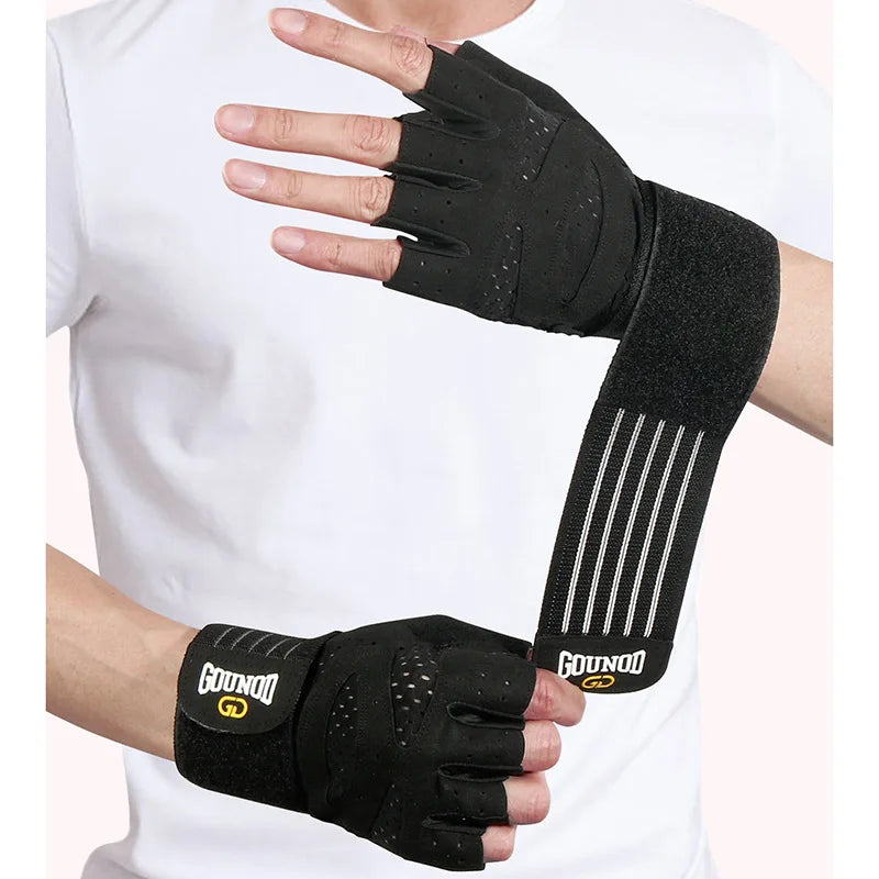 Breathable Weightlifting Gloves with Wristband Support