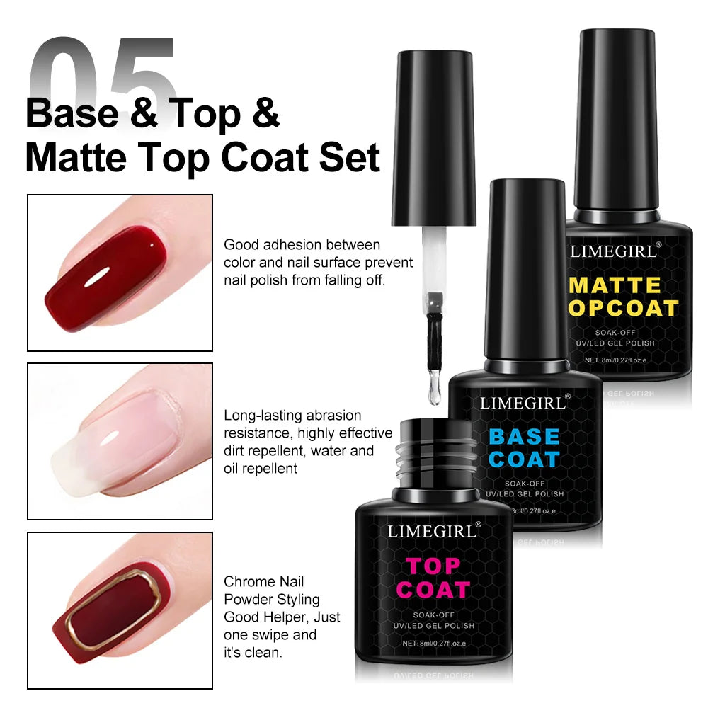 Matte Soak-Off Top and Base Coat Set