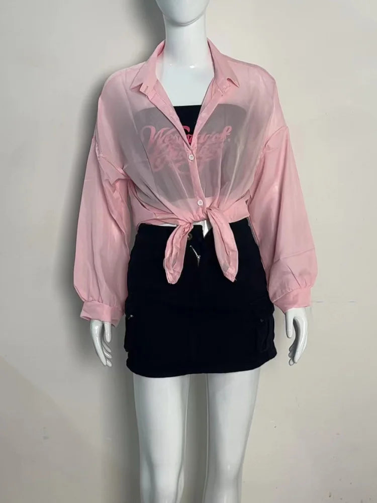 Korean Chiffon Long Sleeve Shirt
