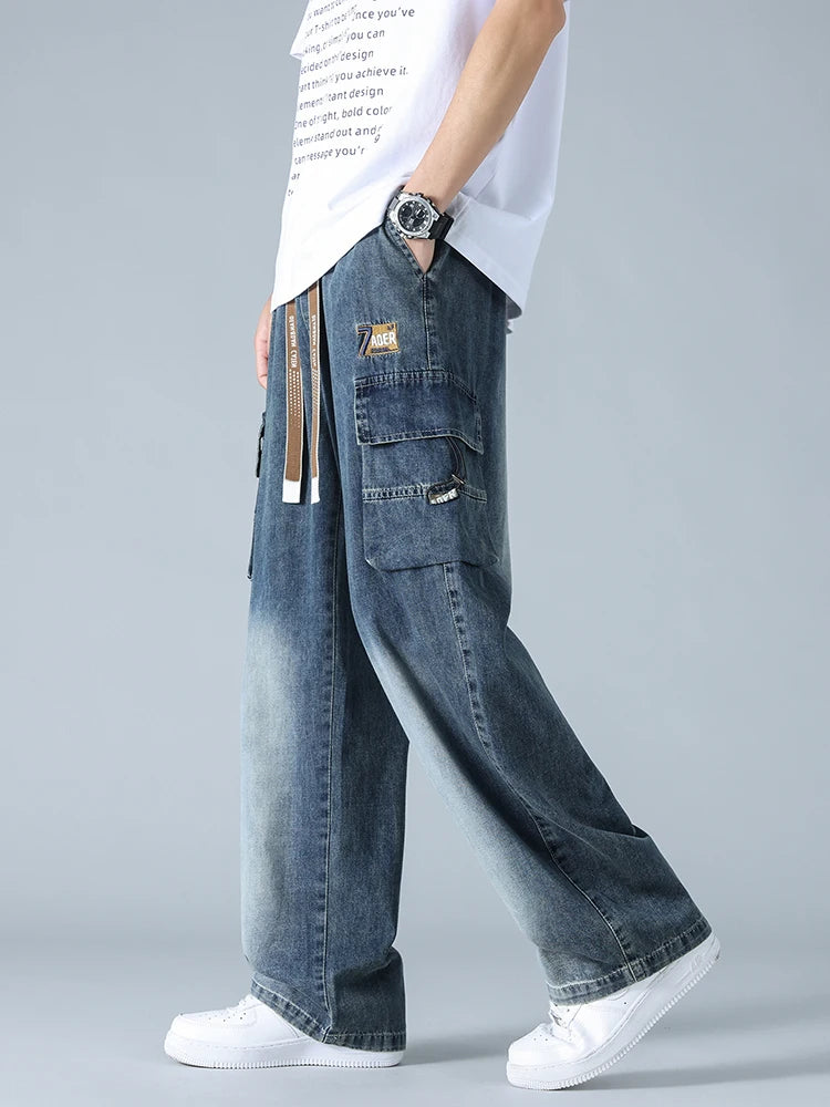 Summer Wide Leg Cargo Jeans
