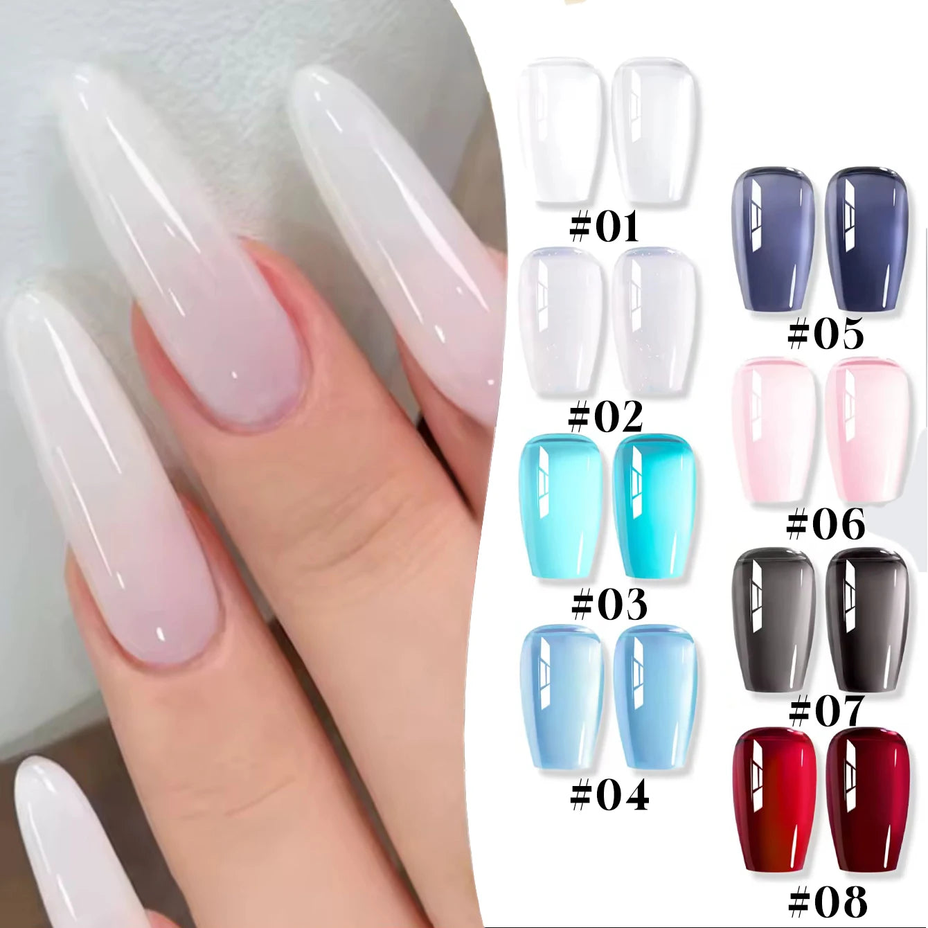 Jelly Nude Translucent Gel Polish Set