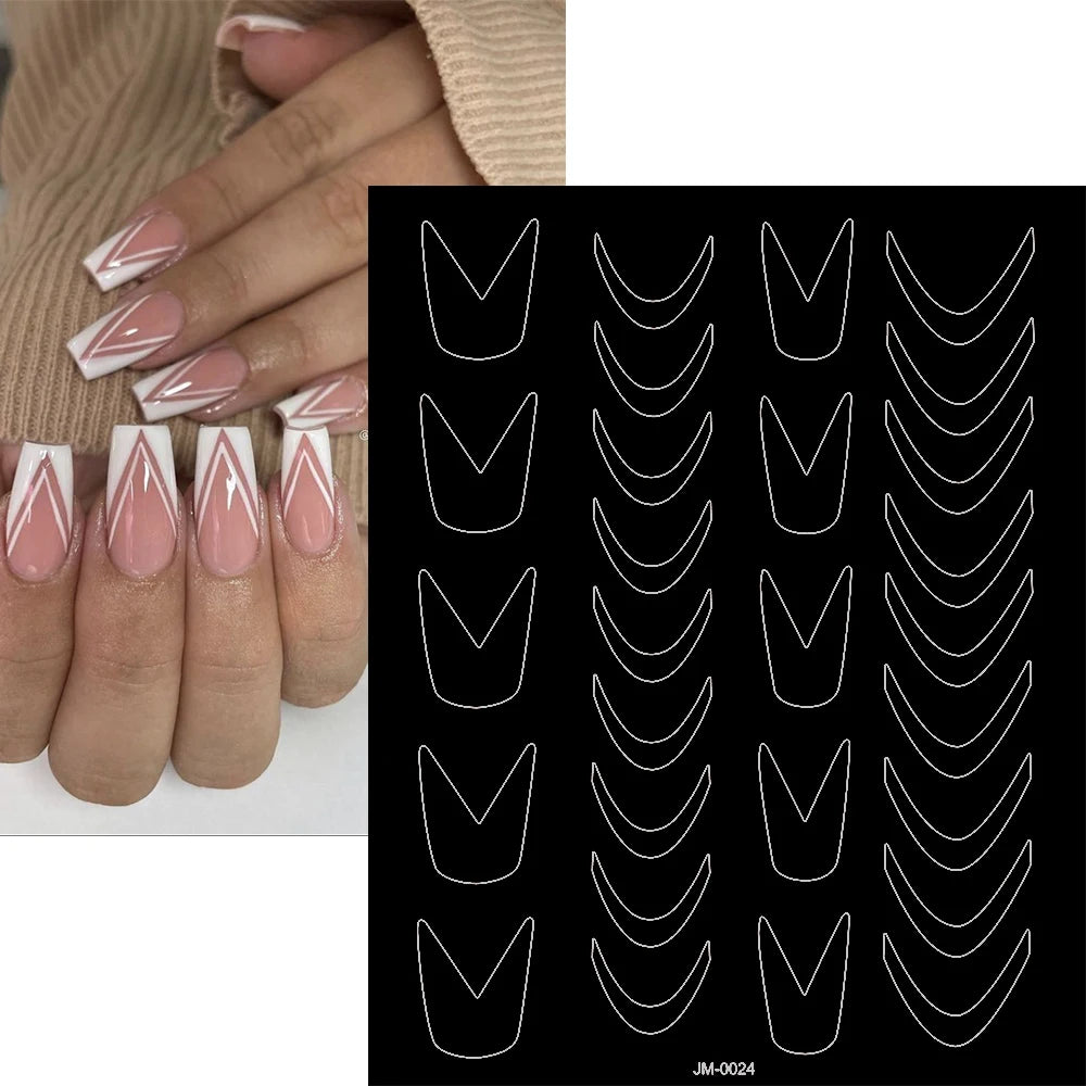 3D Self-Adhesive Airbrush Stencil Nail Stickers