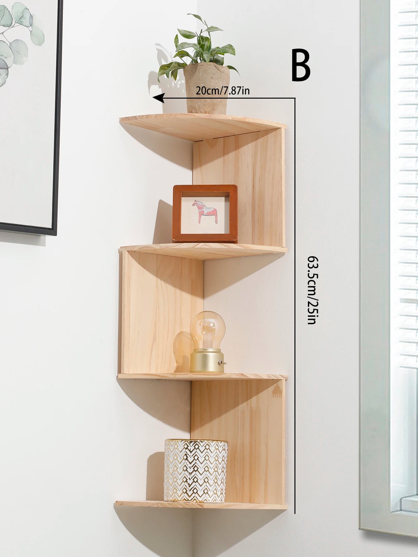 5-Layer Wooden Corner Shelf
