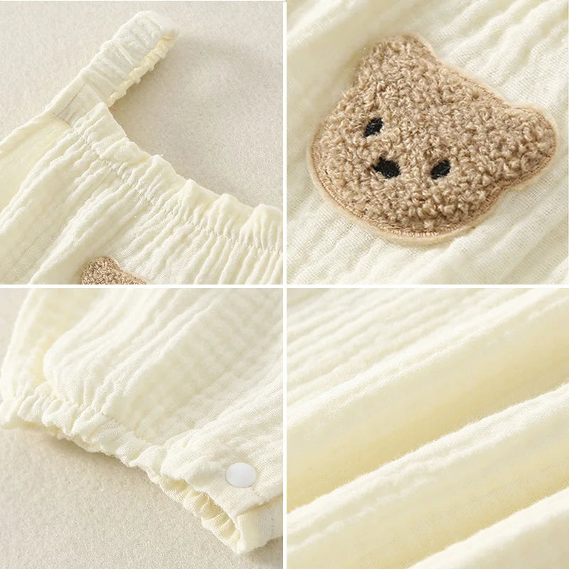 Summer Baby Clothes Set: Bear Romper with Fisherman Hat