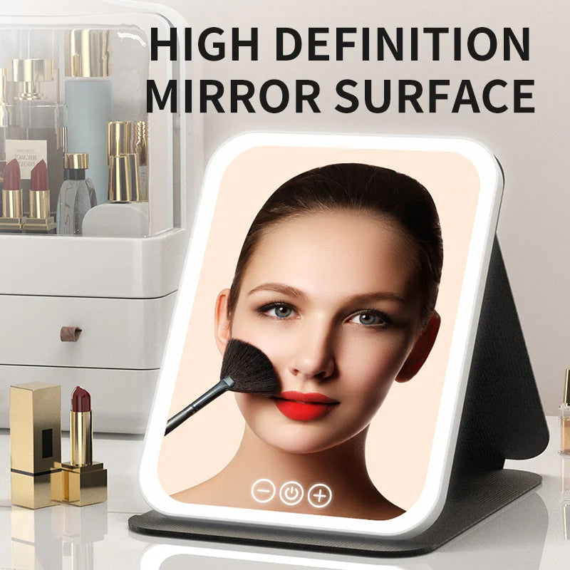 Dimmable LED Foldable Makeup Mirror