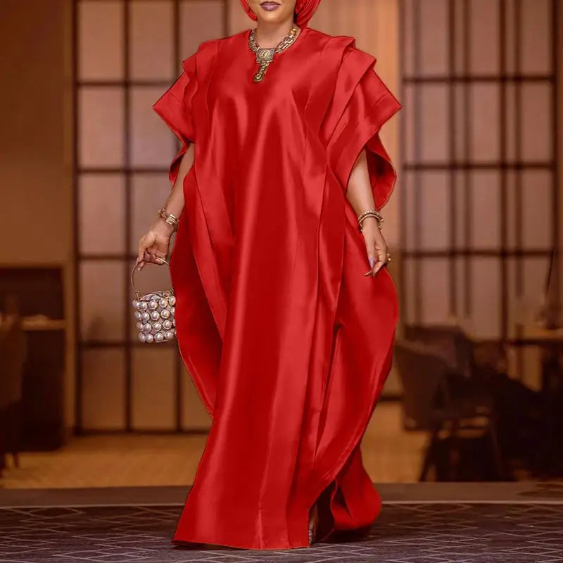 Elegant Oversized Satin Maxi Dress