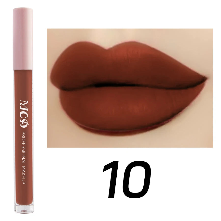 Dark Brown Waterproof Velvet Matte Lip Gloss