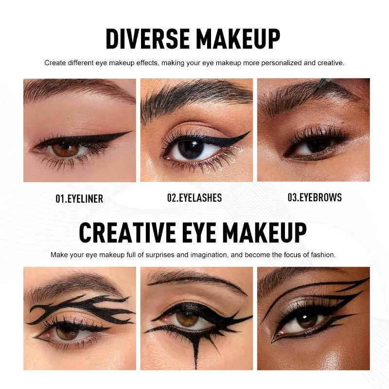 5-Pack Ultra-Fine Waterproof Black Liquid Eyeliner Pens