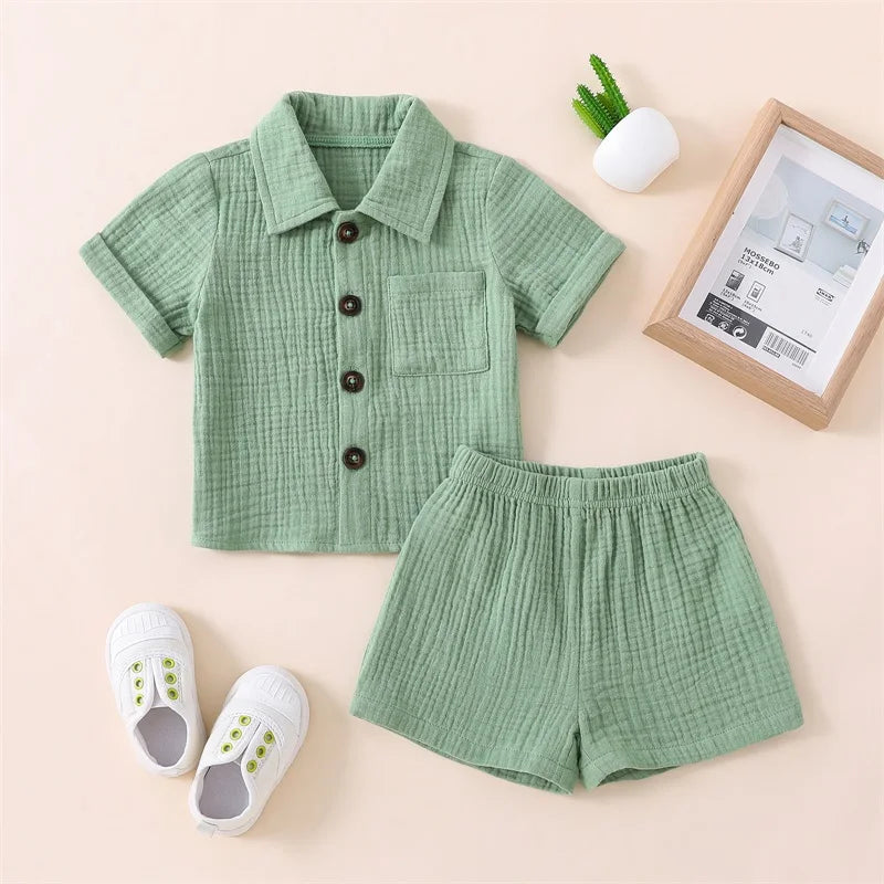 Baby Boys Cotton Linen Summer Outfit