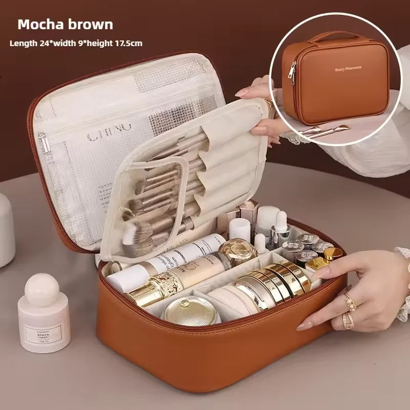 Luxury Double-Layer Travel Cosmetic Bag