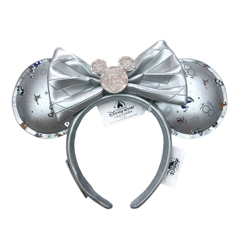 Disney 100th Anniversary Mickey Mouse Silver Ear Headband Gift