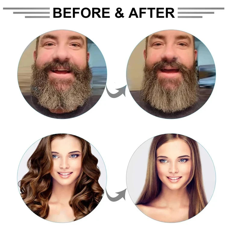 Electric Beard Comb Hair Straightener Brush