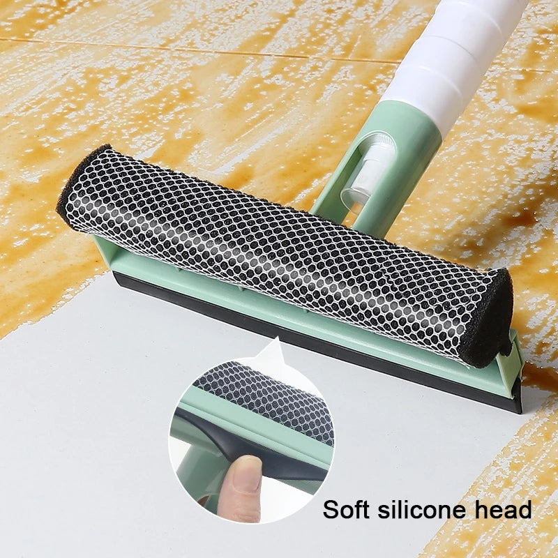 3-In-1 Window Cleaner Brush with Spray and Squeegee