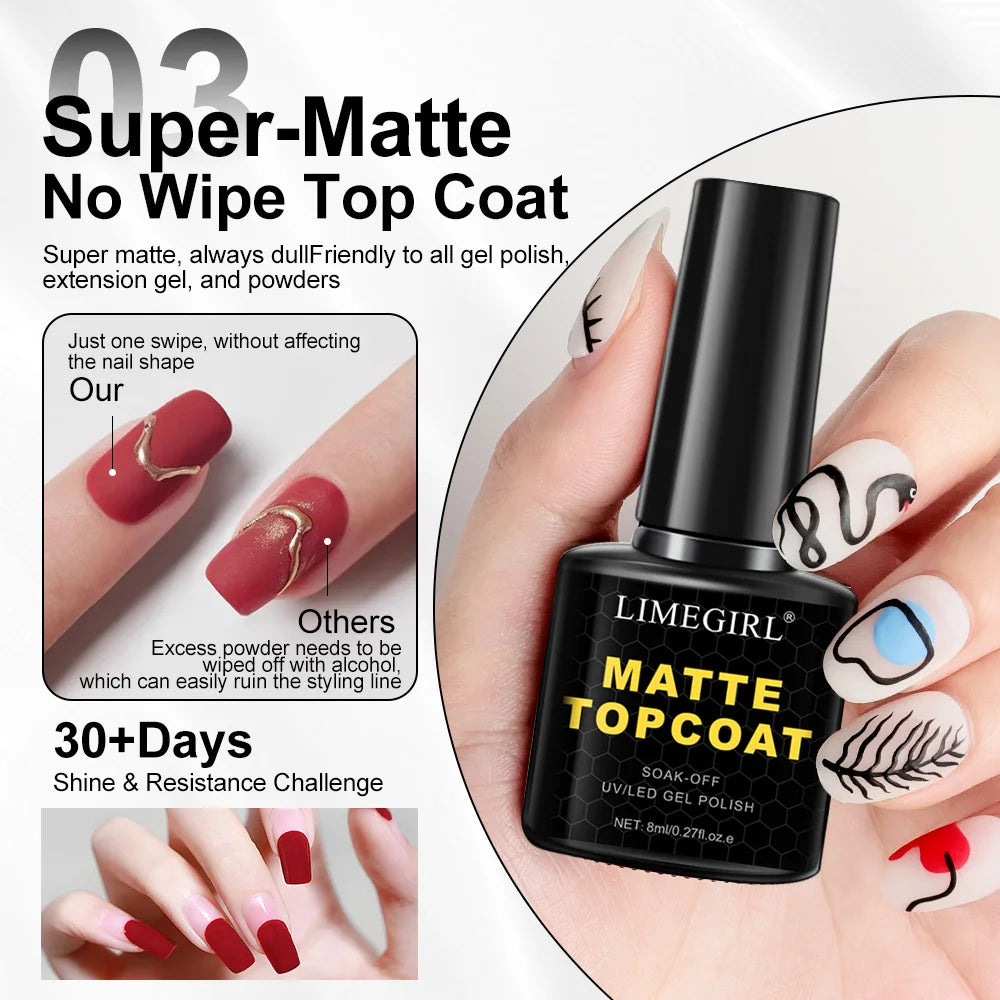 Matte Soak-Off Top and Base Coat Set