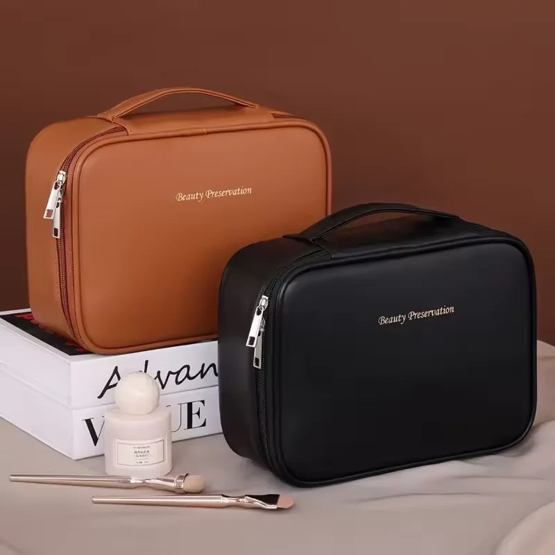 Luxury Double-Layer Travel Cosmetic Bag