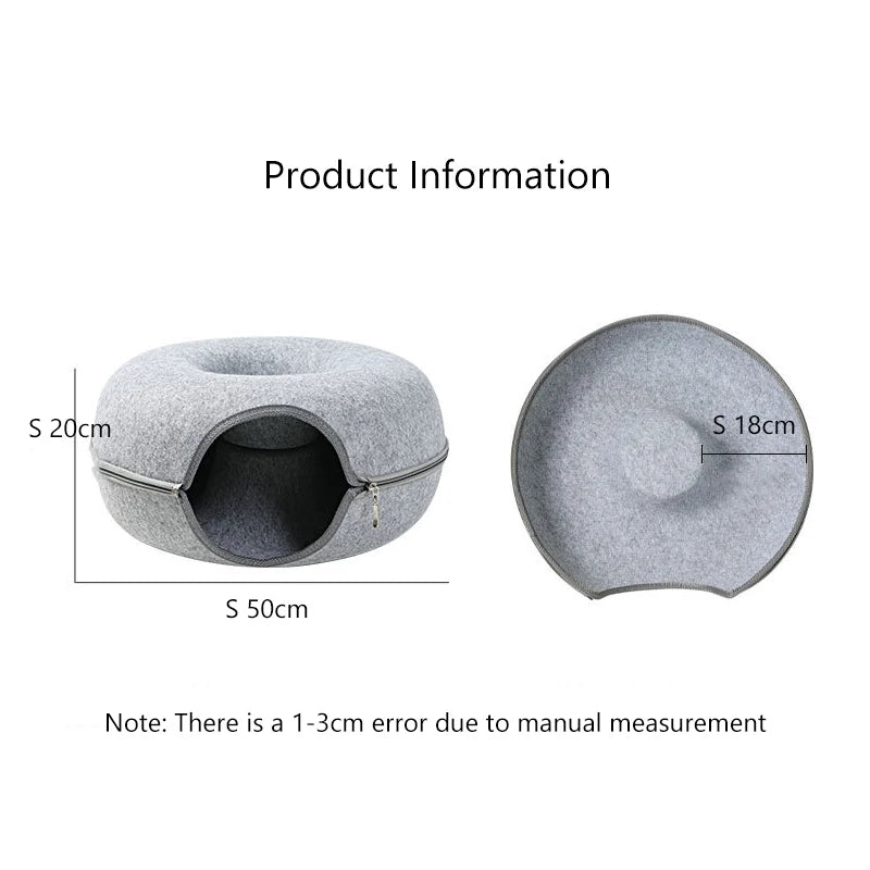 Donut Cat Tunnel Interactive Bed Ferrets Rabbit Indoor Toy