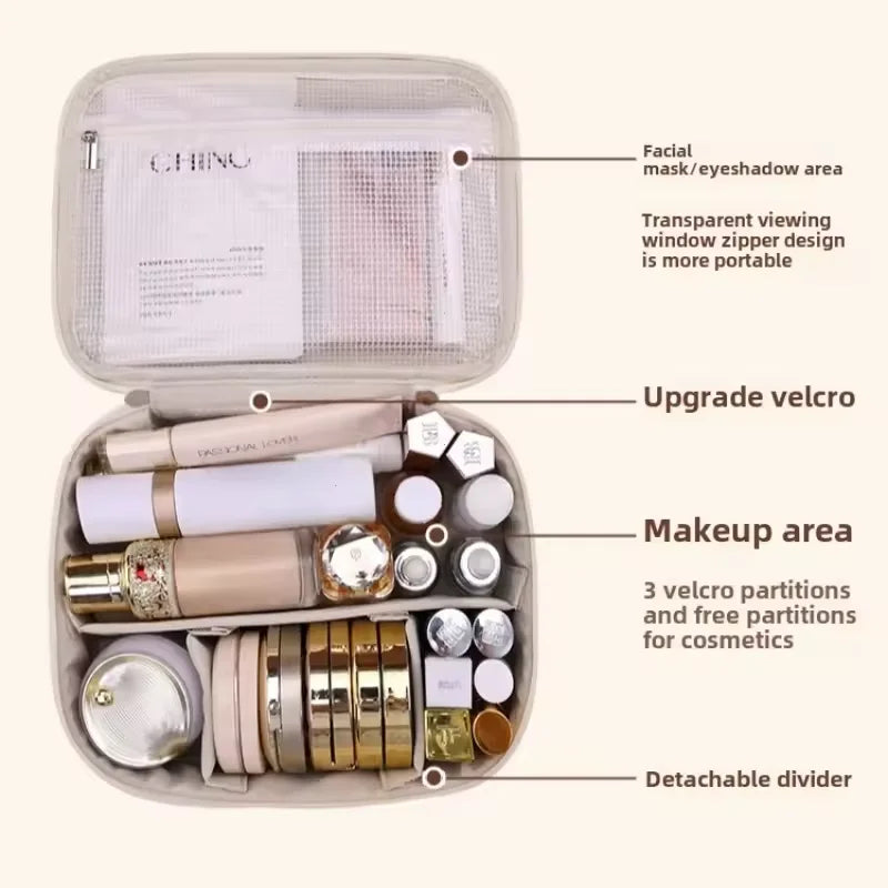 Luxury Double-Layer Travel Cosmetic Bag