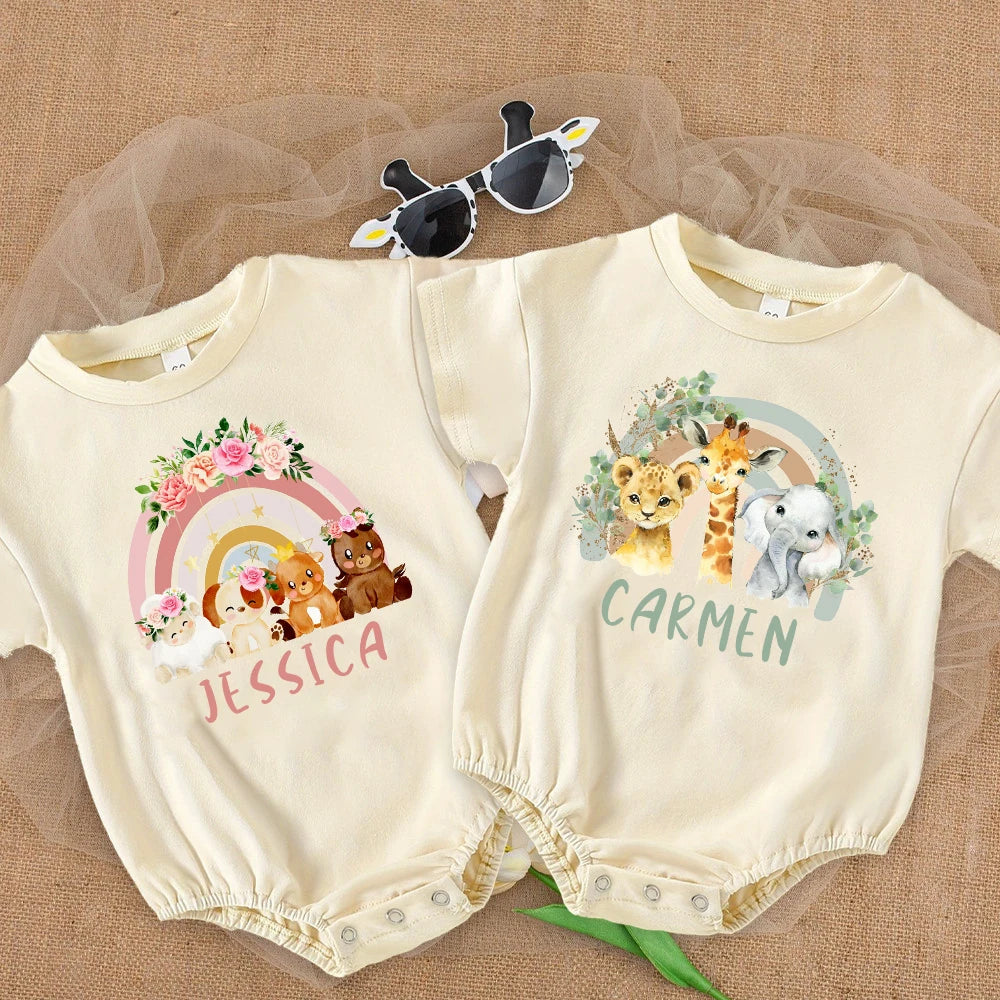 Personalized Baby Rainbow Romper