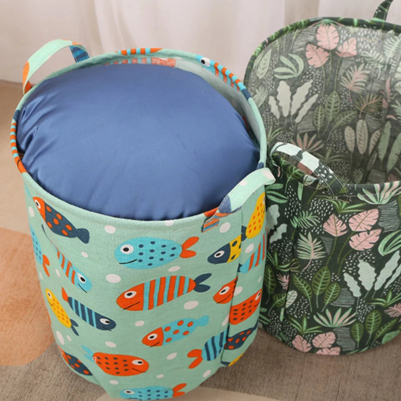 Foldable Cotton Linen Laundry Basket