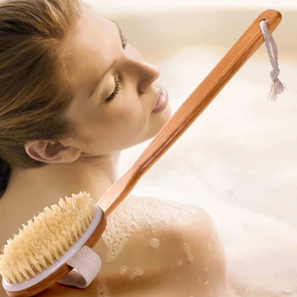 Natural Long-Handle Bath Brush