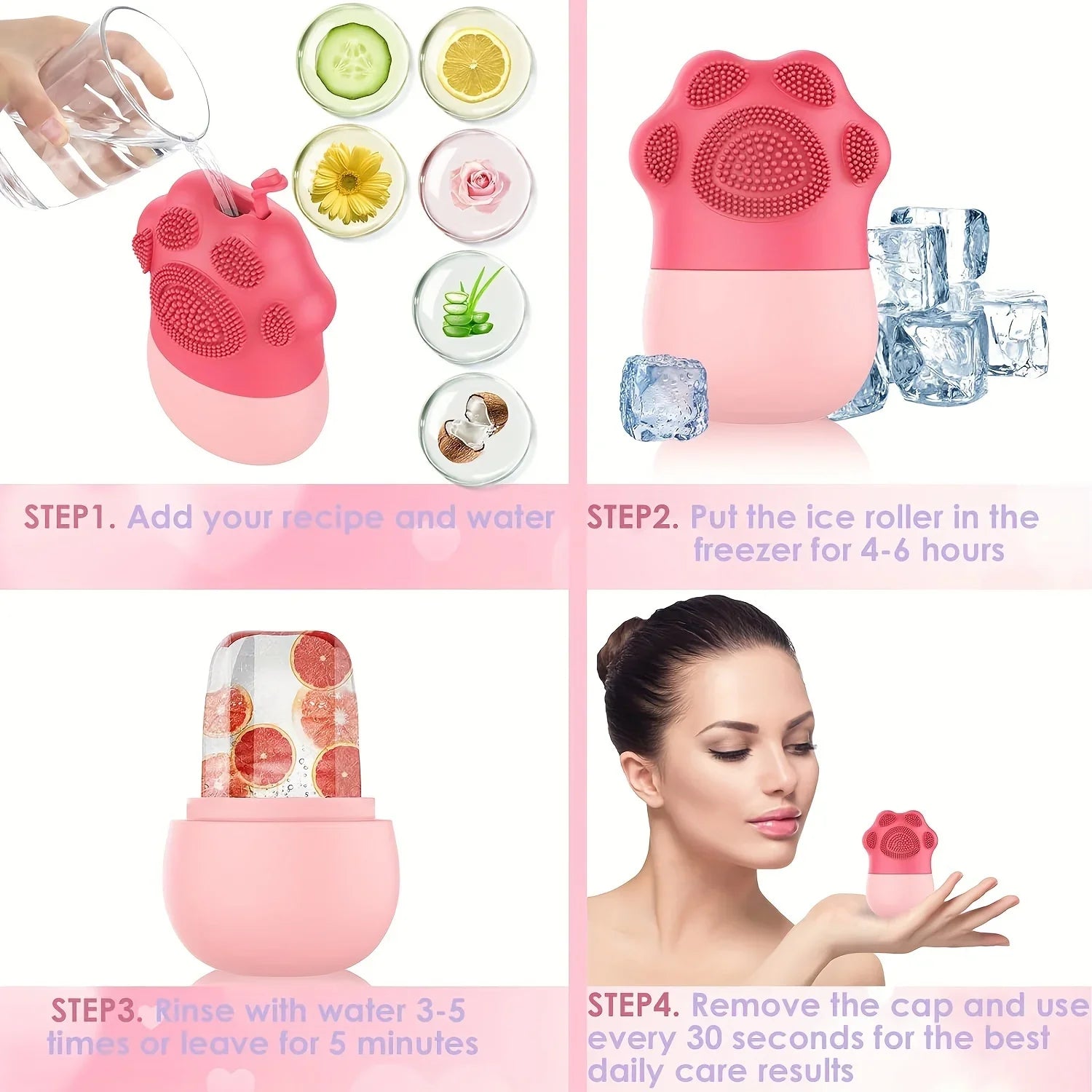 Silicone Facial Ice Roller for Puffiness