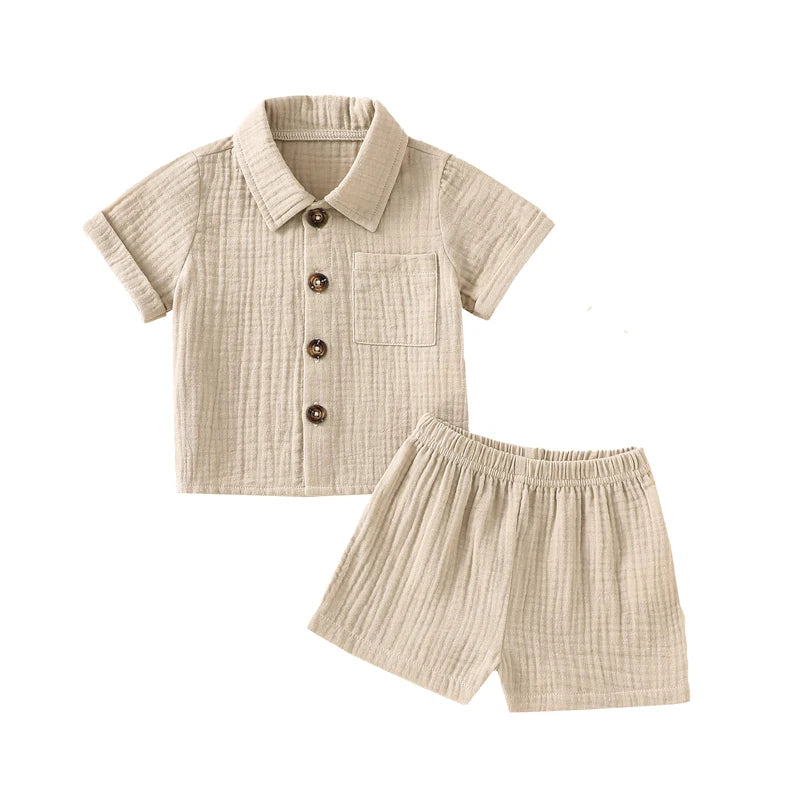 Baby Boys Cotton Linen Summer Outfit
