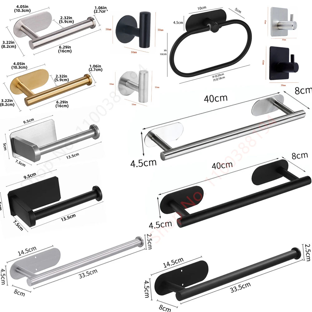 Self-Adhesive Wall Mount Toilet Paper Holder