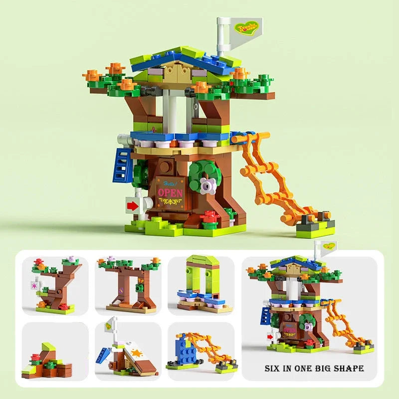 6-in-1 Treehouse Castle Building Blocks Set