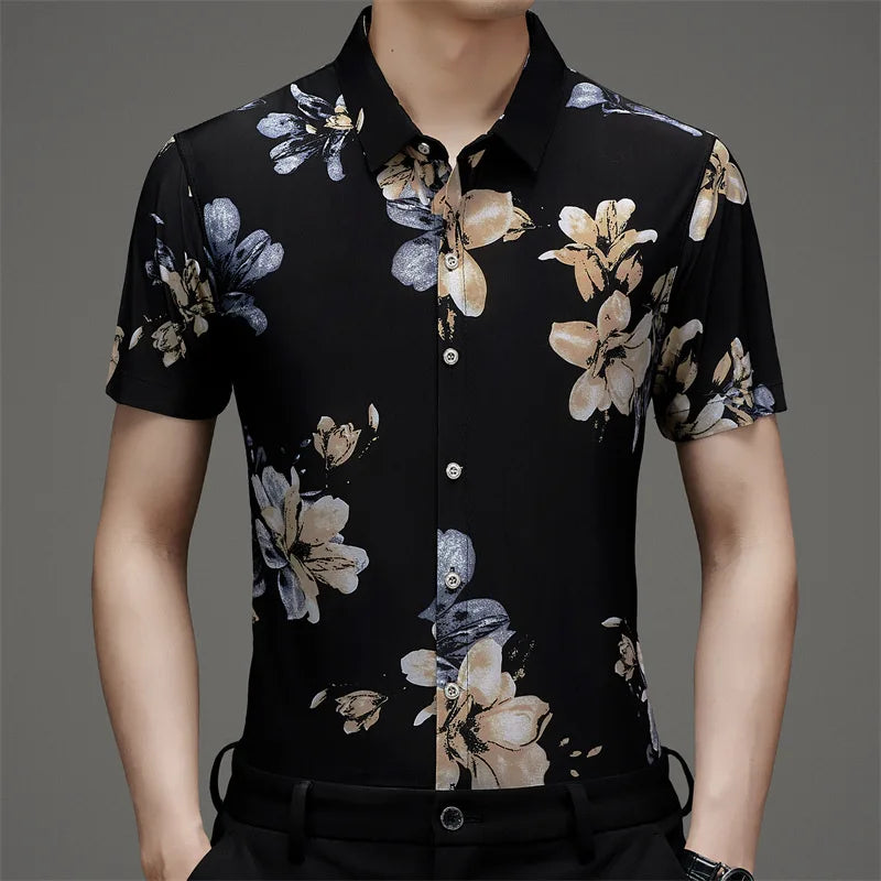 Ice Silk Floral Shirt