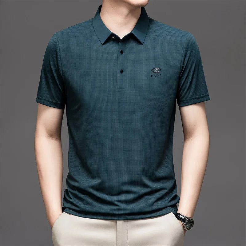 Summer Versatile Ice Silk Polo Shirt