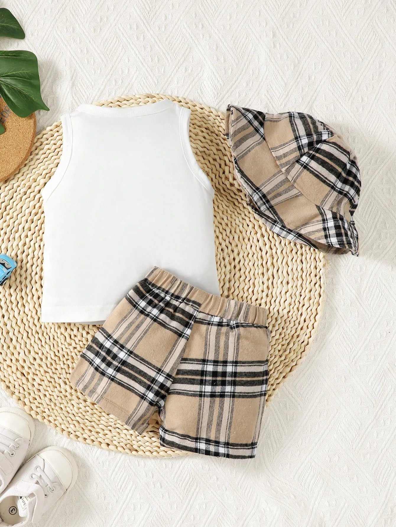 Breathable Three-Piece Baby Boys Summer Set: Vest, Shorts, Hat