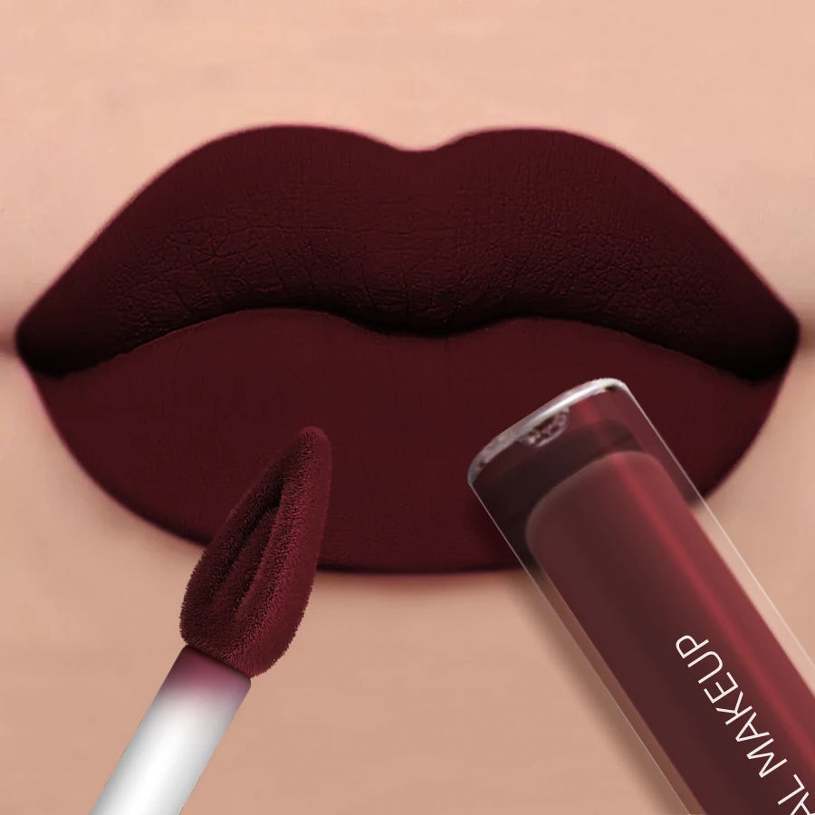 Dark Brown Waterproof Velvet Matte Lip Gloss