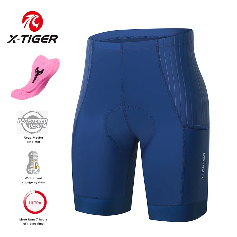 X-Tiger Blue Cycling Shorts