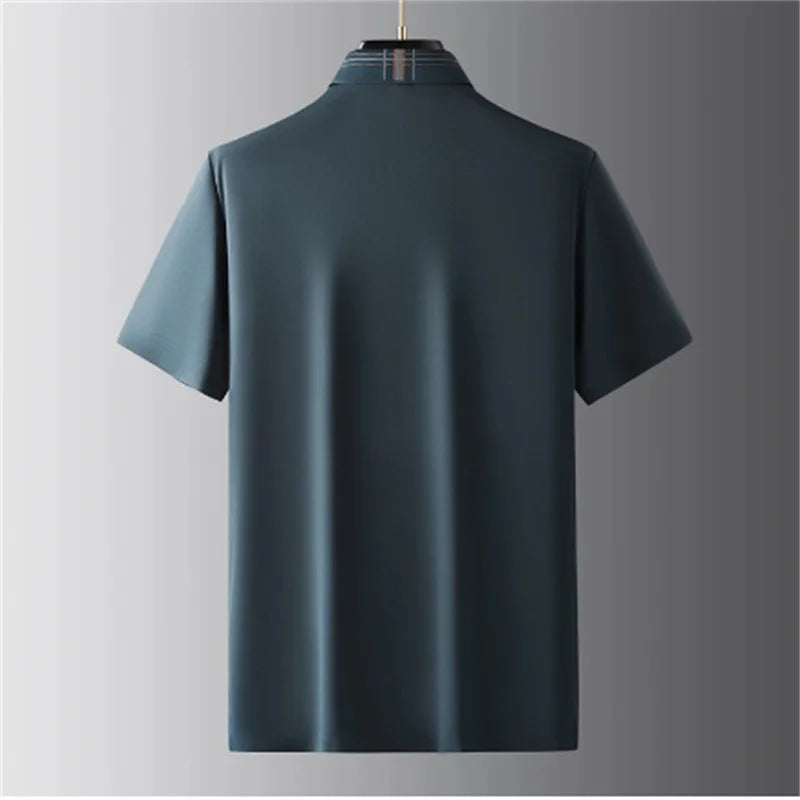 Plus Size Ice Silk Polo Shirt