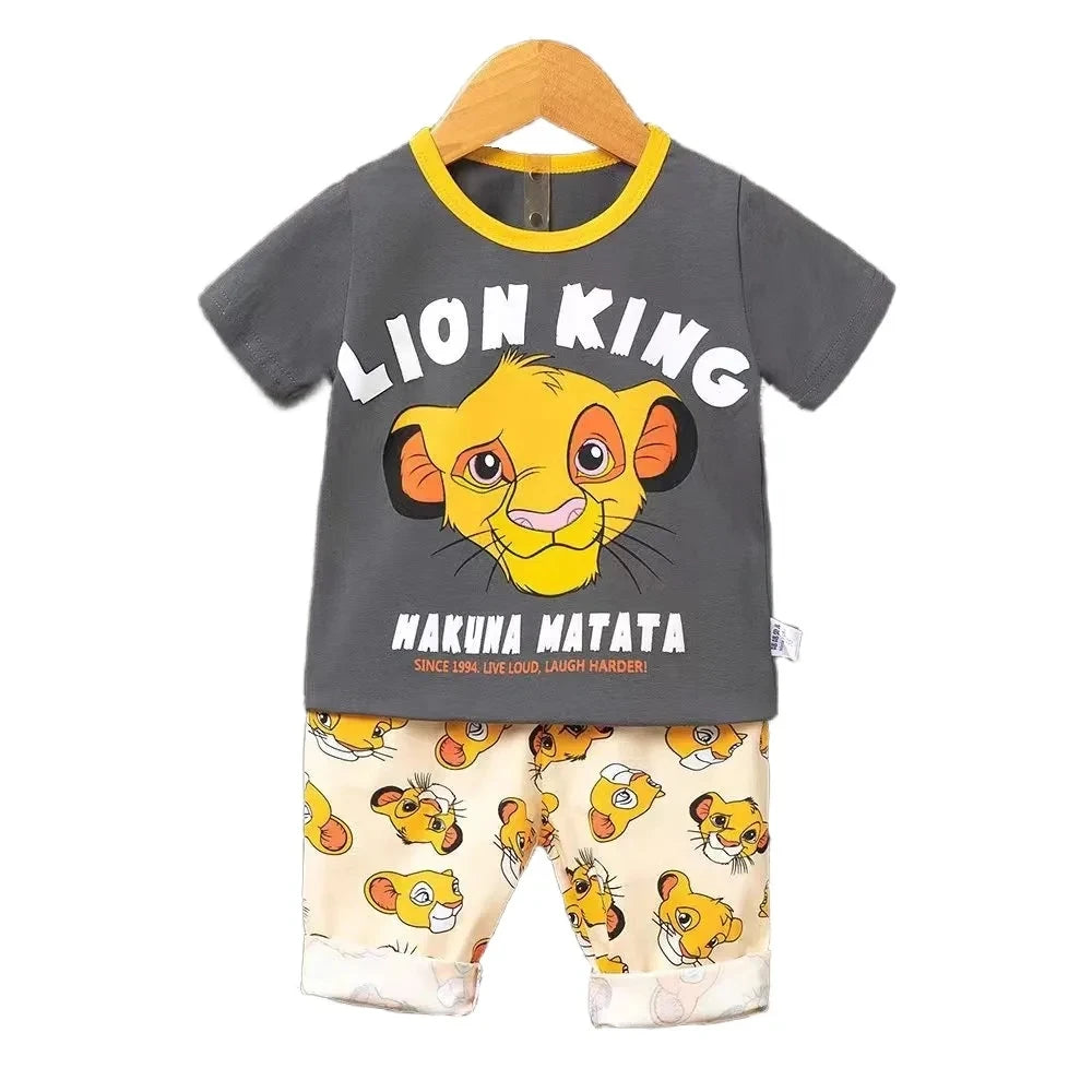 Summer Cartoon T-Shirt and Shorts Set