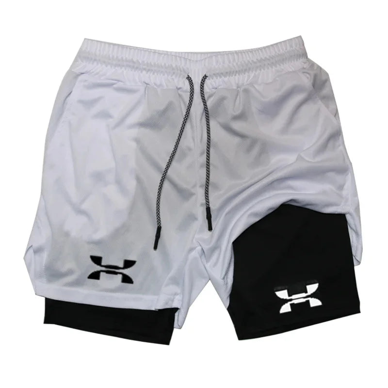 2-in-1 Quick-Dry Gym Running Shorts