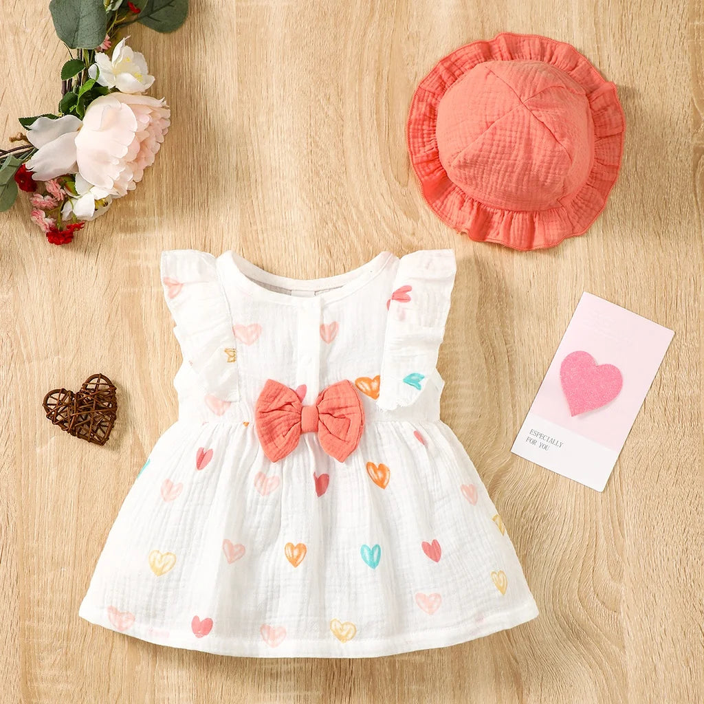 Baby Girl Love Print Dress Set