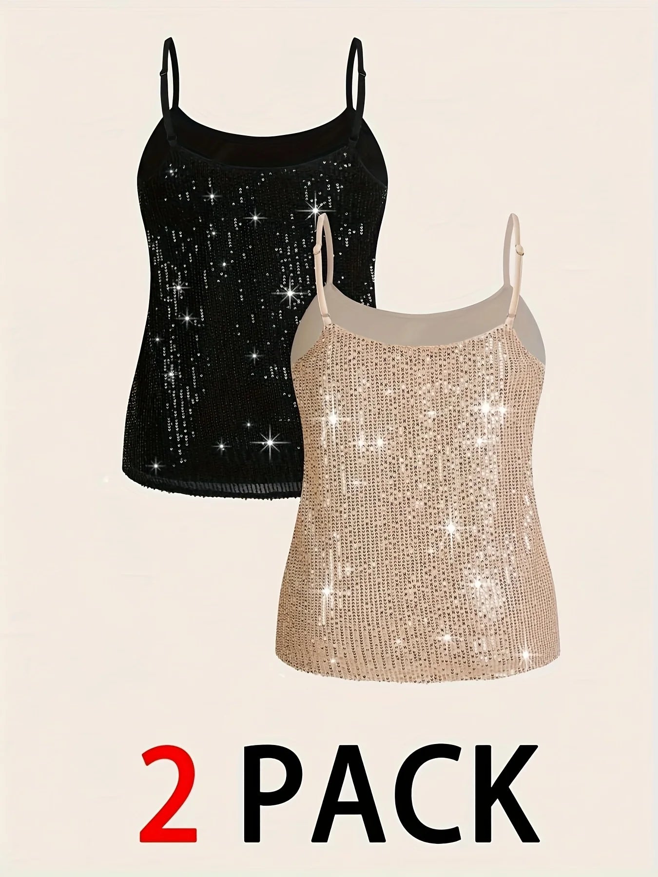 Plus Size Sequin Vest Set