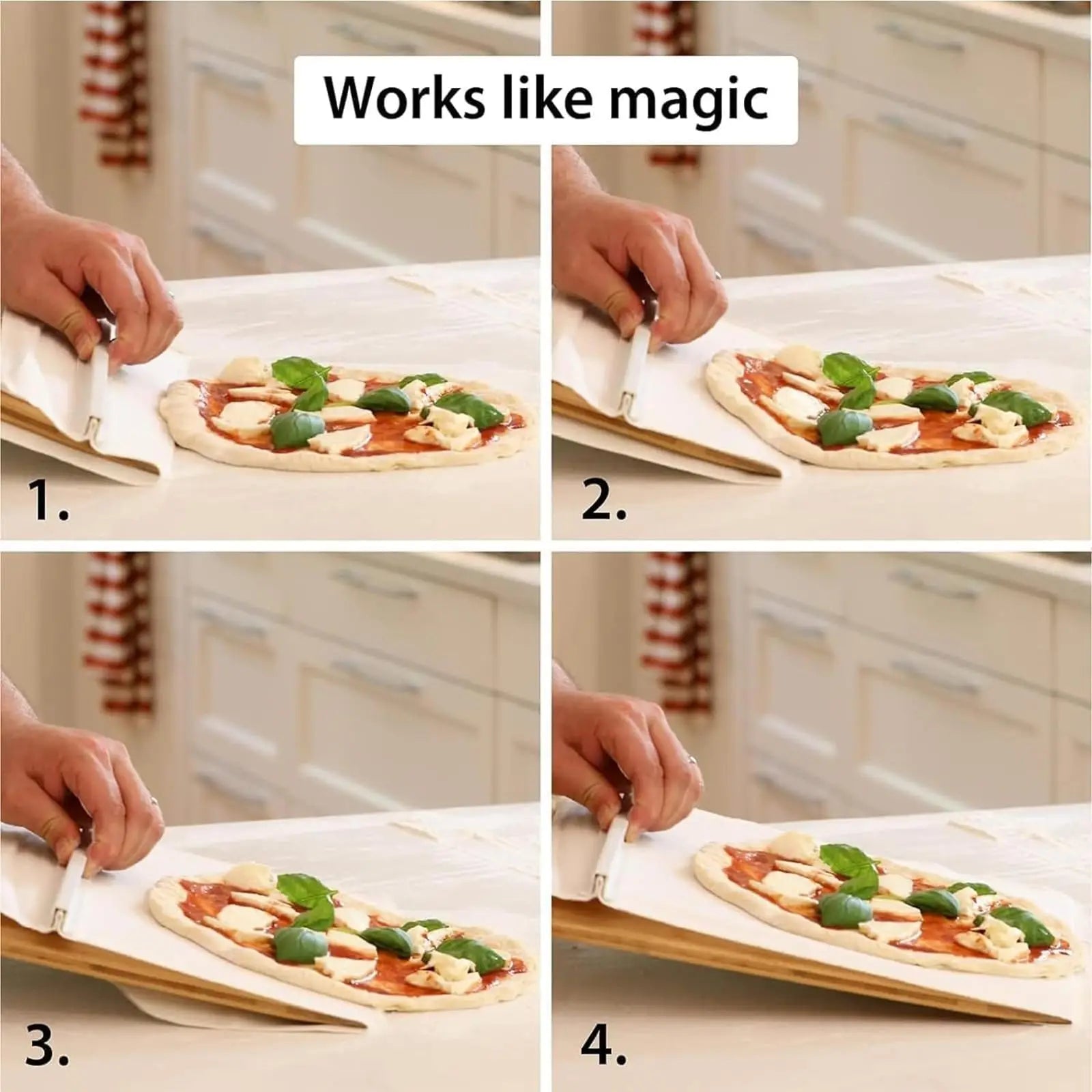Foldable Pizza Peel with Wooden Handle for Easy Transfer